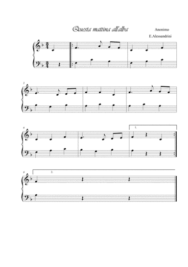Questa mattina (arr. Ester Alessandrini)
