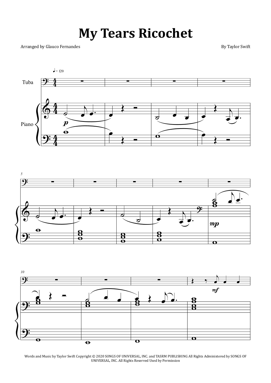 My Tears Ricochet (arr. Glauco Fernandes)