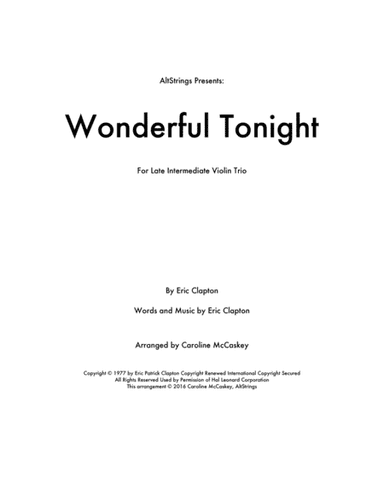Wonderful Tonight (arr. Caroline McCaskey)