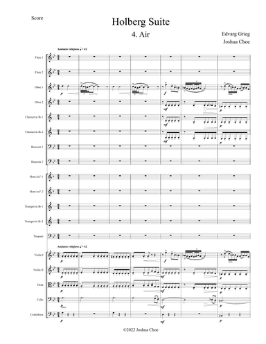 Holberg Suite: Air (arr. Joshua Choe)