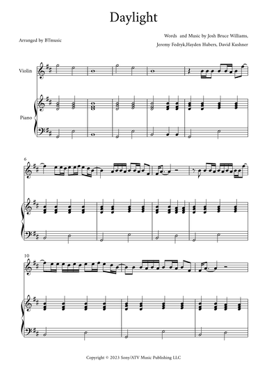 Daylight (arr. BTmusic)