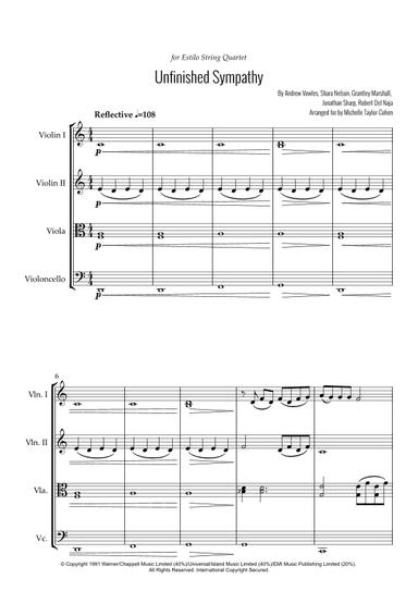 Unfinished Sympathy (arr. Michelle Taylor-Cohen)