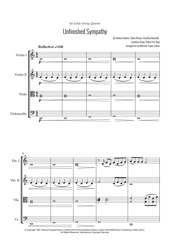 Unfinished Sympathy (arr. Michelle Taylor-Cohen)