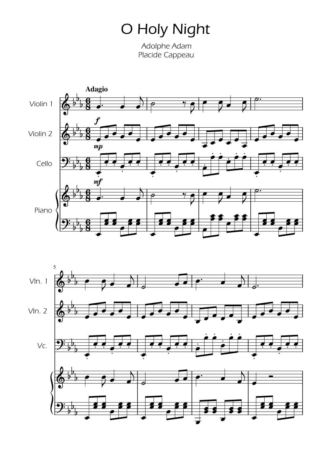 O Holy Night - String Trio w/ Piano (arr. Ygor Nunes)
