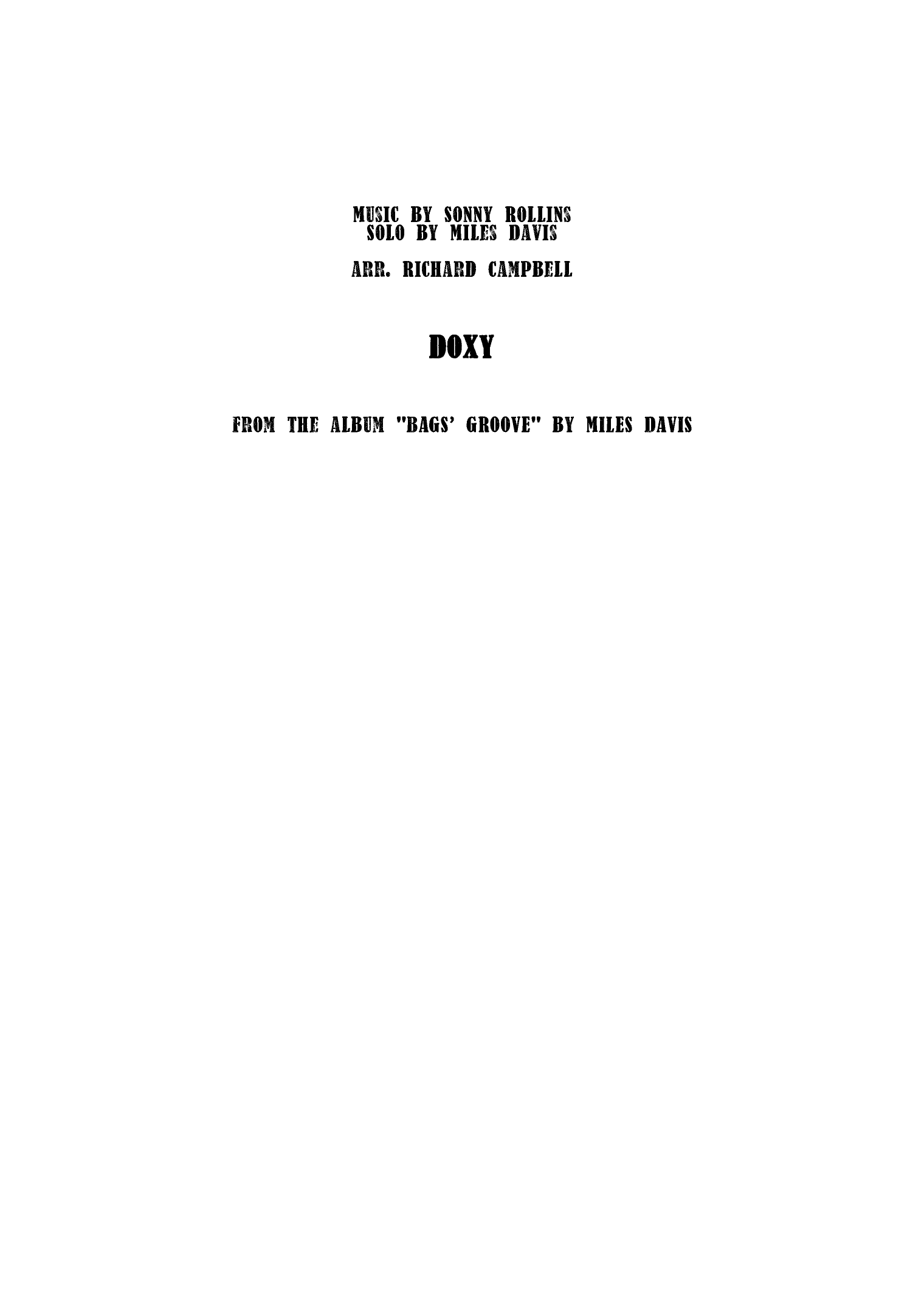 Doxy (arr. Richard Campbell)