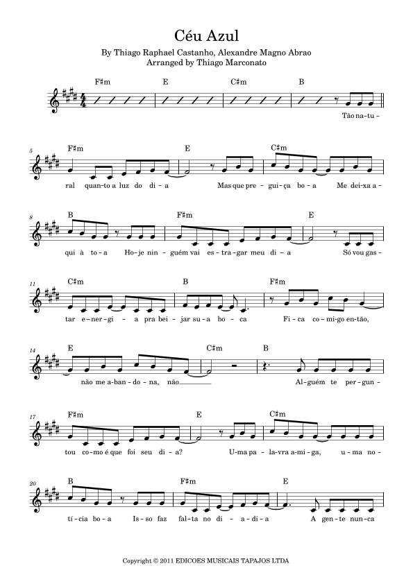 Ceu Azul (arr. Thiago Marconato)