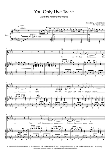 You Only Live Twice (arr. Karen Ivana)