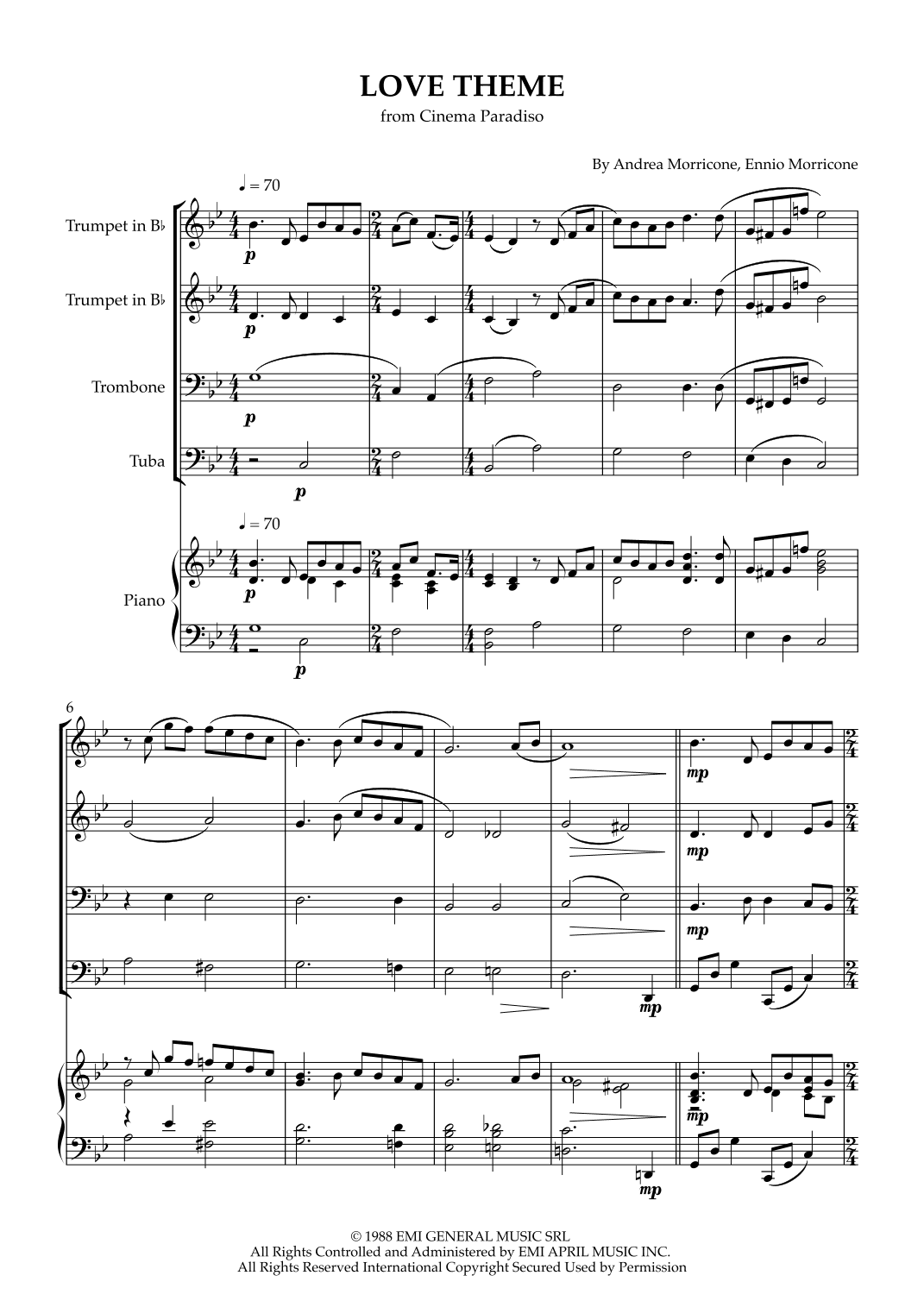 Love Theme (tema D'amore) (arr. Karen Gueiros)