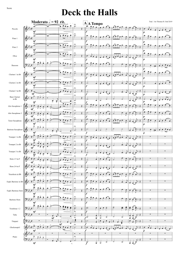 Deck the halls - Christmas Carol Polyphonic - Concert Band (arr. Thomas Graf)