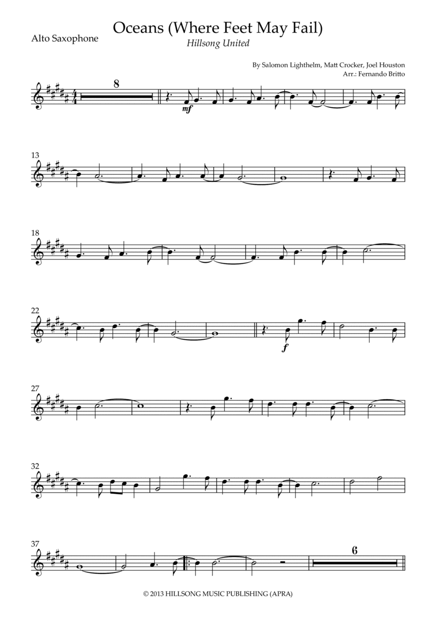 Oceans (where Feet May Fail) (arr. Fernando Britto)
