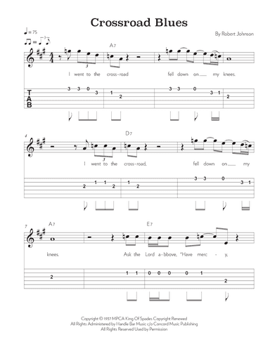 Cross Road Blues (crossroads) (arr. Riverside Guitar School)