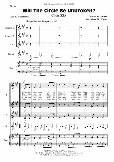 Will The Circle Be Unbroken? (arr. Gert Th. Walter)