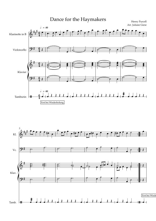 Dance of the Haymakers (from the Fairy Queen Z.629) (arr. Juliane Giese)