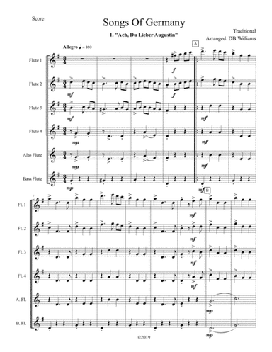 Songs Of Germany (Flute Choir) (arr. DB Williams)