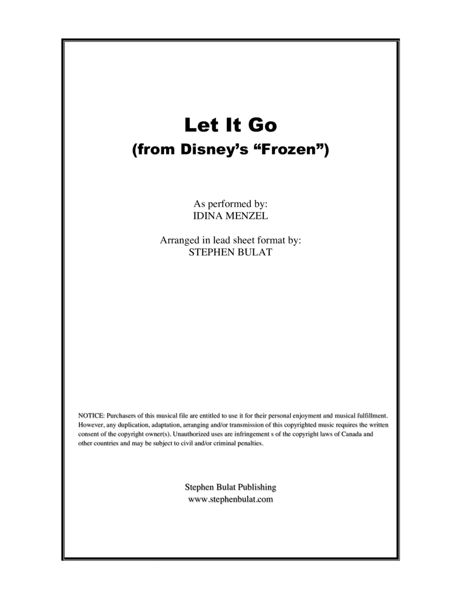 Let It Go (arr. Stephen Bulat)