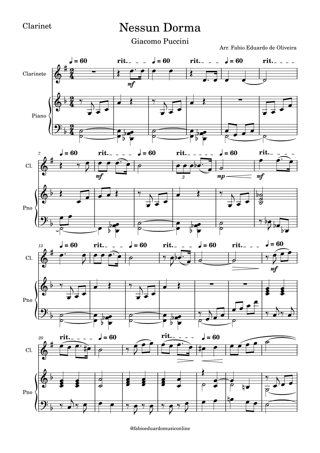 Nessun Dorma (Puccini) (arr. Fabio Eduardo de Oliveira)