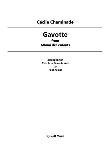 Gavotte (Two Alto Saxophones) (arr. Paul Kajzar)
