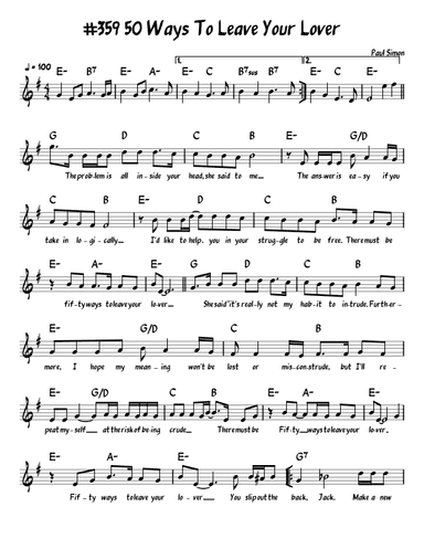 Fifty Ways To Leave Your Lover (arr. John Fries)