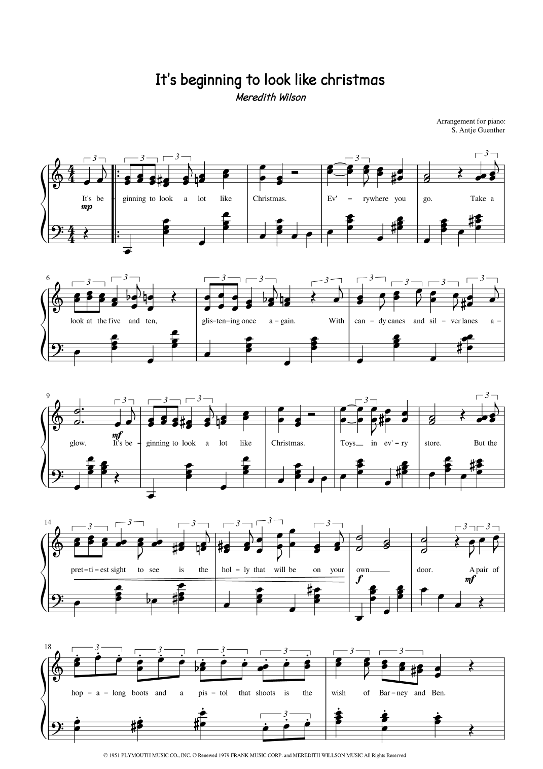 It's Beginning To Look Like Christmas (arr. Antje Günther)