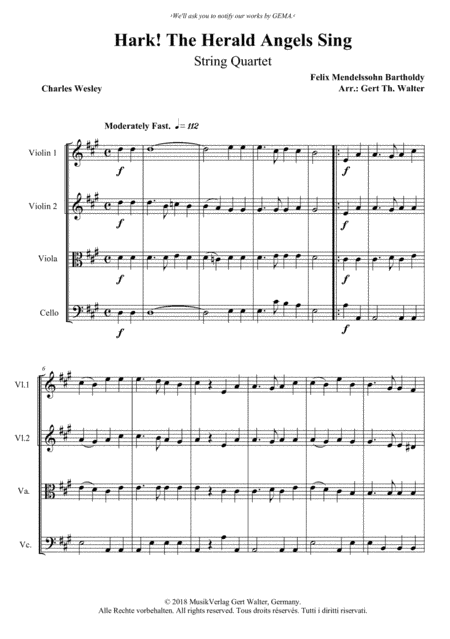 Hark! The Herald Angels Sing (arr. Gert Th. Walter)