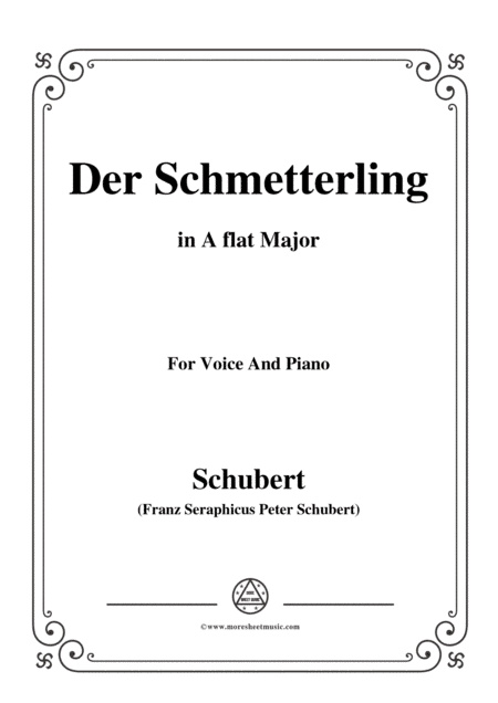 Schubert-Der Schmetterling,Op.57 No.1,in A flat Major,for Voice&Piano (arr. MSM)
