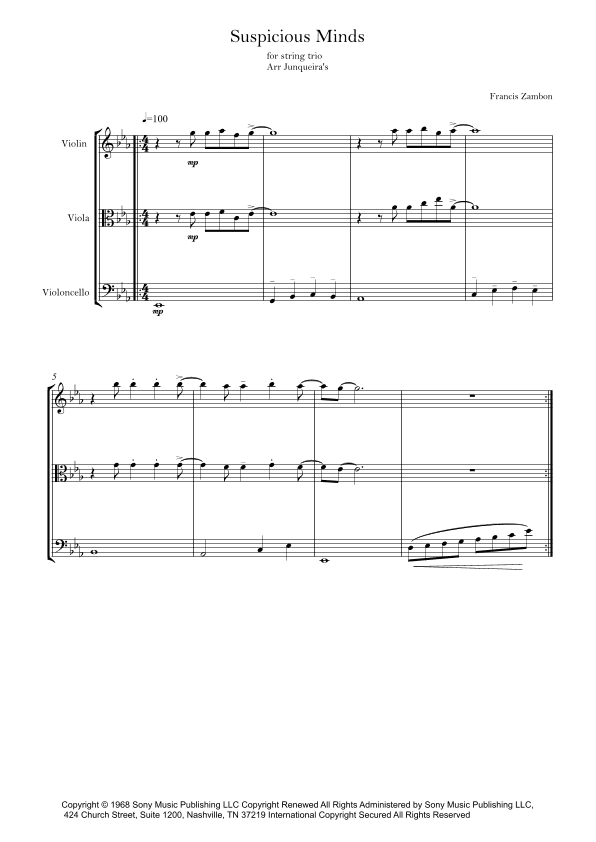 Suspicious Minds (arr. Junqueira's)