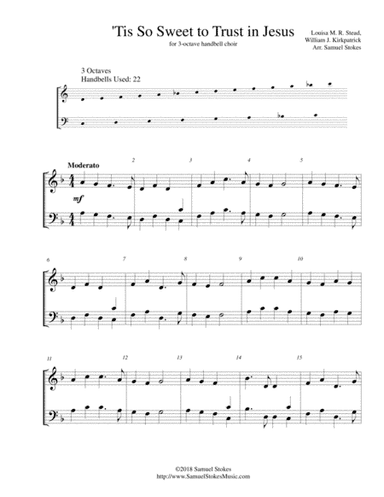 'Tis So Sweet to Trust in Jesus - for 3-octave handbell choir (arr. Samuel Stokes)