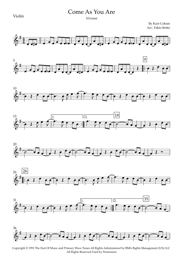 Come As You Are (arr. Fabio Britto)