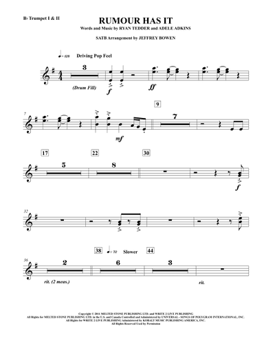 Rumour Has It (arr. Jeffrey Bowen)