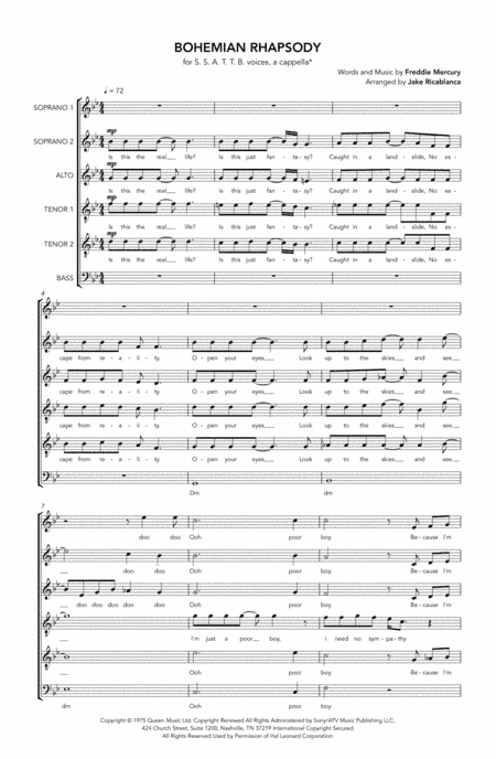 Bohemian Rhapsody (arr. Jake Ricablanca)