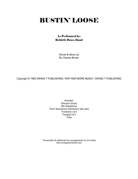 Bustin' Loose (arr. Jim Farley www.arrangementsone.com)