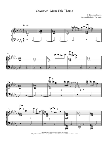 Severance - Main Title Theme (arr. Kathy Warnecke)
