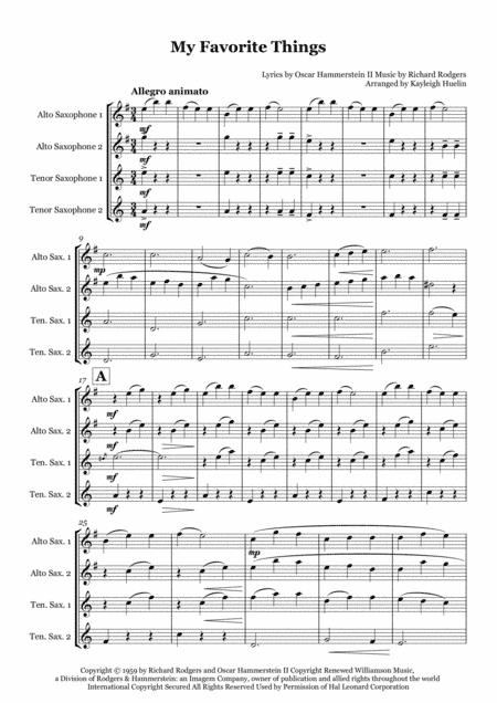 My Favorite Things (arr. Kayleigh Huelin)