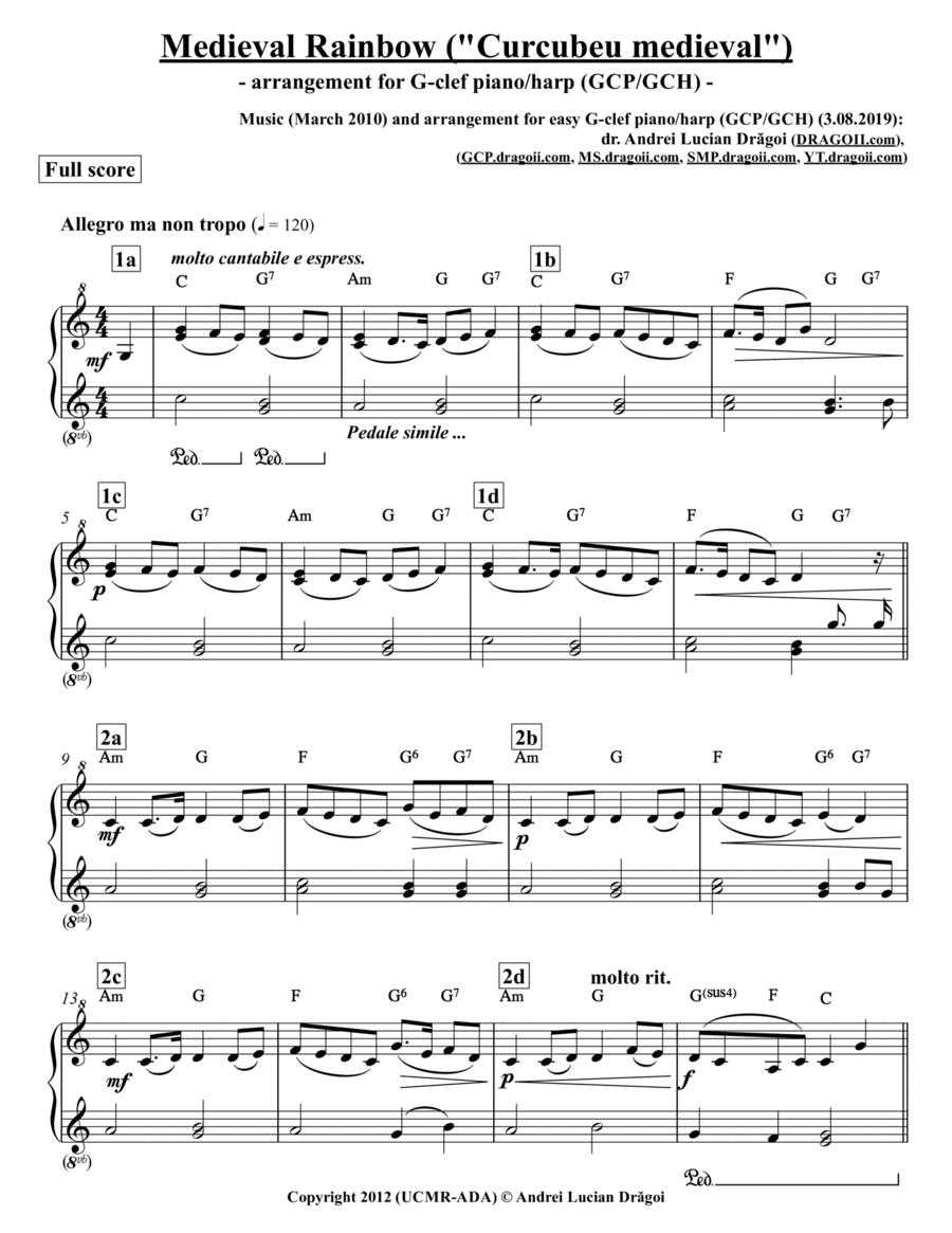 Medieval Rainbow ("Curcubeu medieval") (musical miniature from my Piano album - volume 1) - arrangem