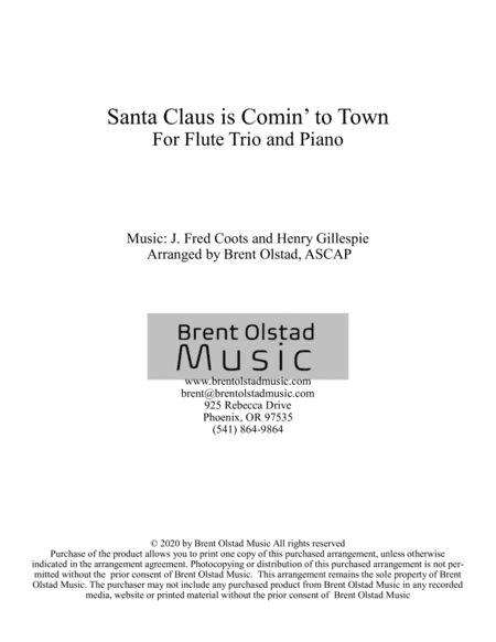 Santa Claus Is Comin' To Town (arr. Brent Olstad, ASCAP)