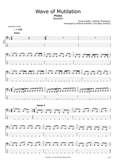 Wave Of Mutilation (arr. The Bass Diaries)