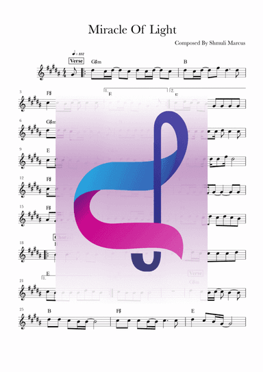 Miracle Of Light (8th day). Hanukkah lead Sheet with chords (arr. R. Sloboder)