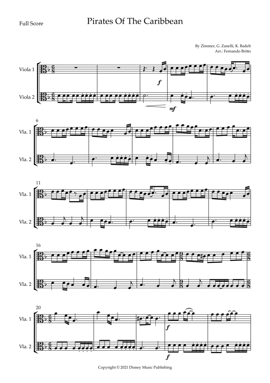 Pirates Of The Caribbean (arr. Fernando Britto)