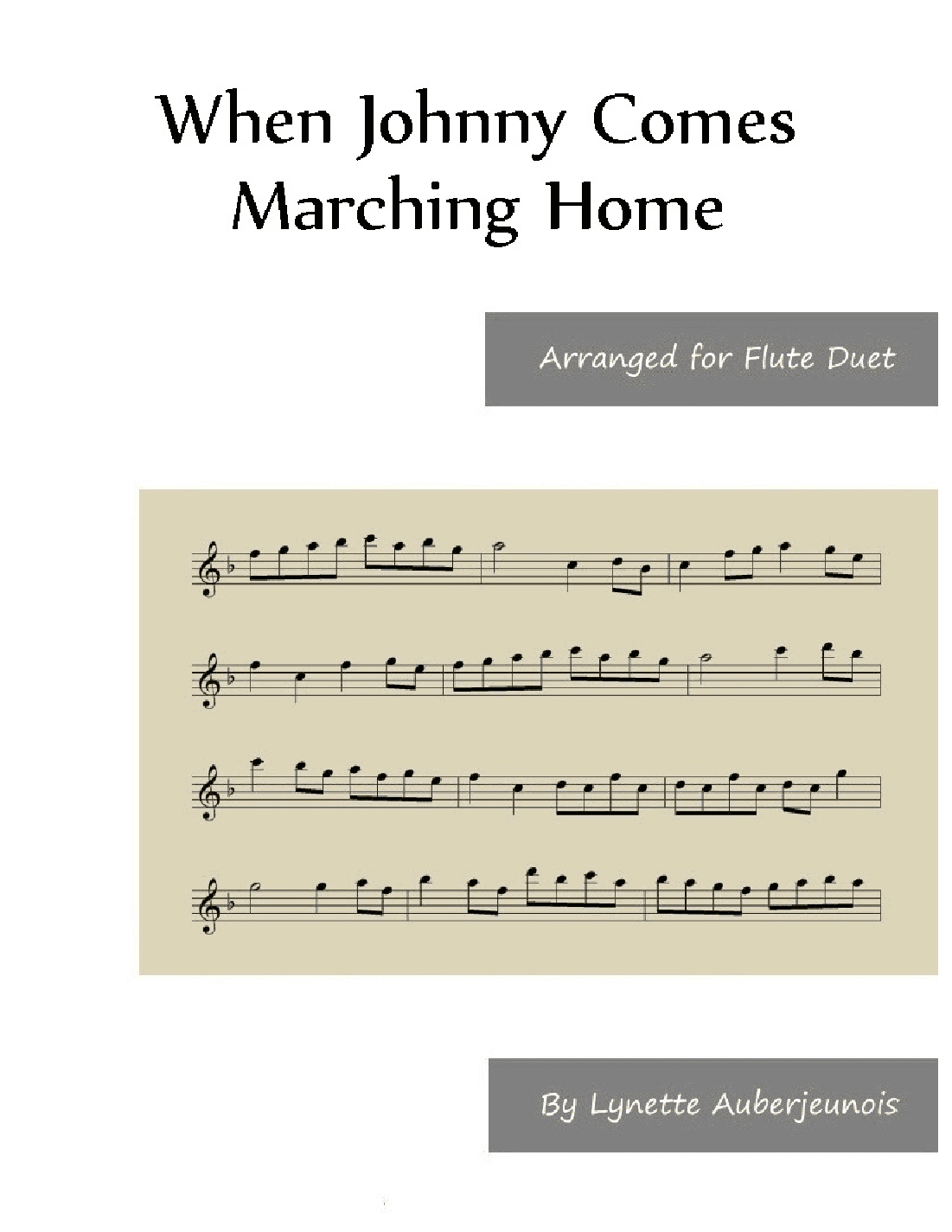 When Johnny Comes Marching Home - Flute Duet (arr. Lynette Auberjeunois)