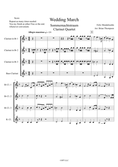 Wedding March for Clarinet Quartet (arr. Brian Thompson)