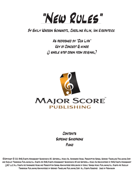 New Rules (arr. MAJOR SCORE PUBLISHING TM.)