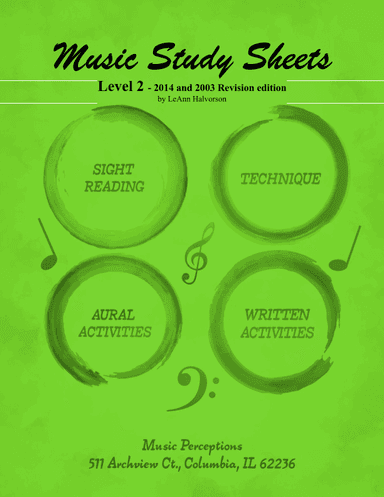 Music Study Sheets Level 2 2014 and 2003 Revision edition
