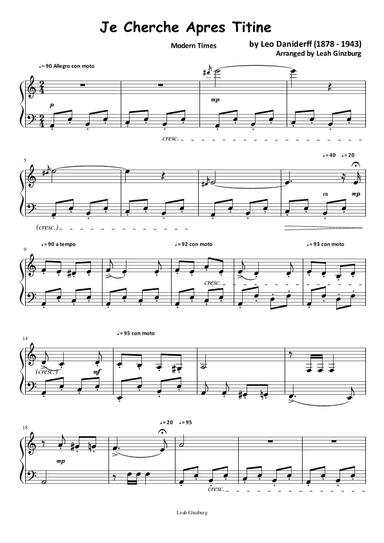 Je Cherche Apres Titine (arr. Leah Ginzburg)