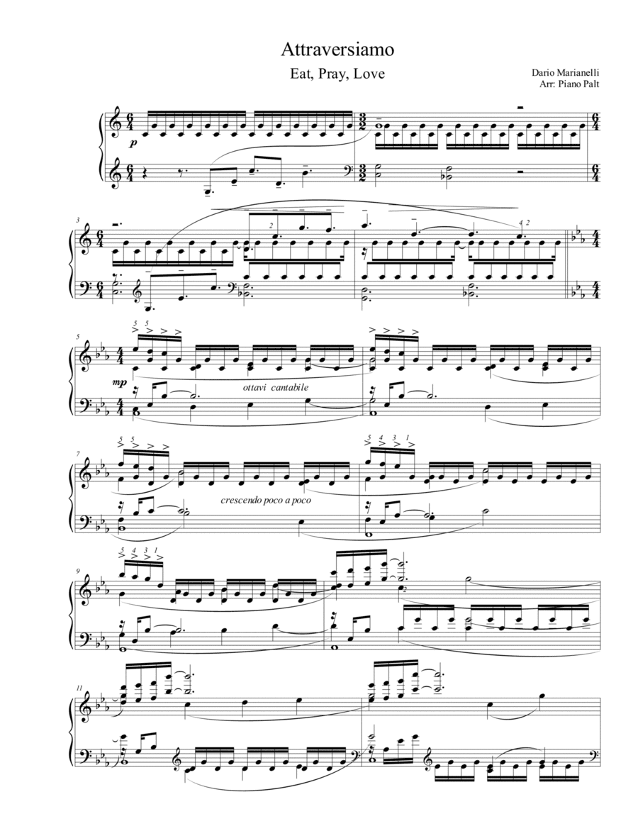 Attraversiamo (arr. Piano Palt)