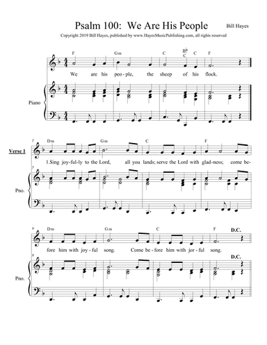 Psalm 100: We Are His People (piano/vocal)