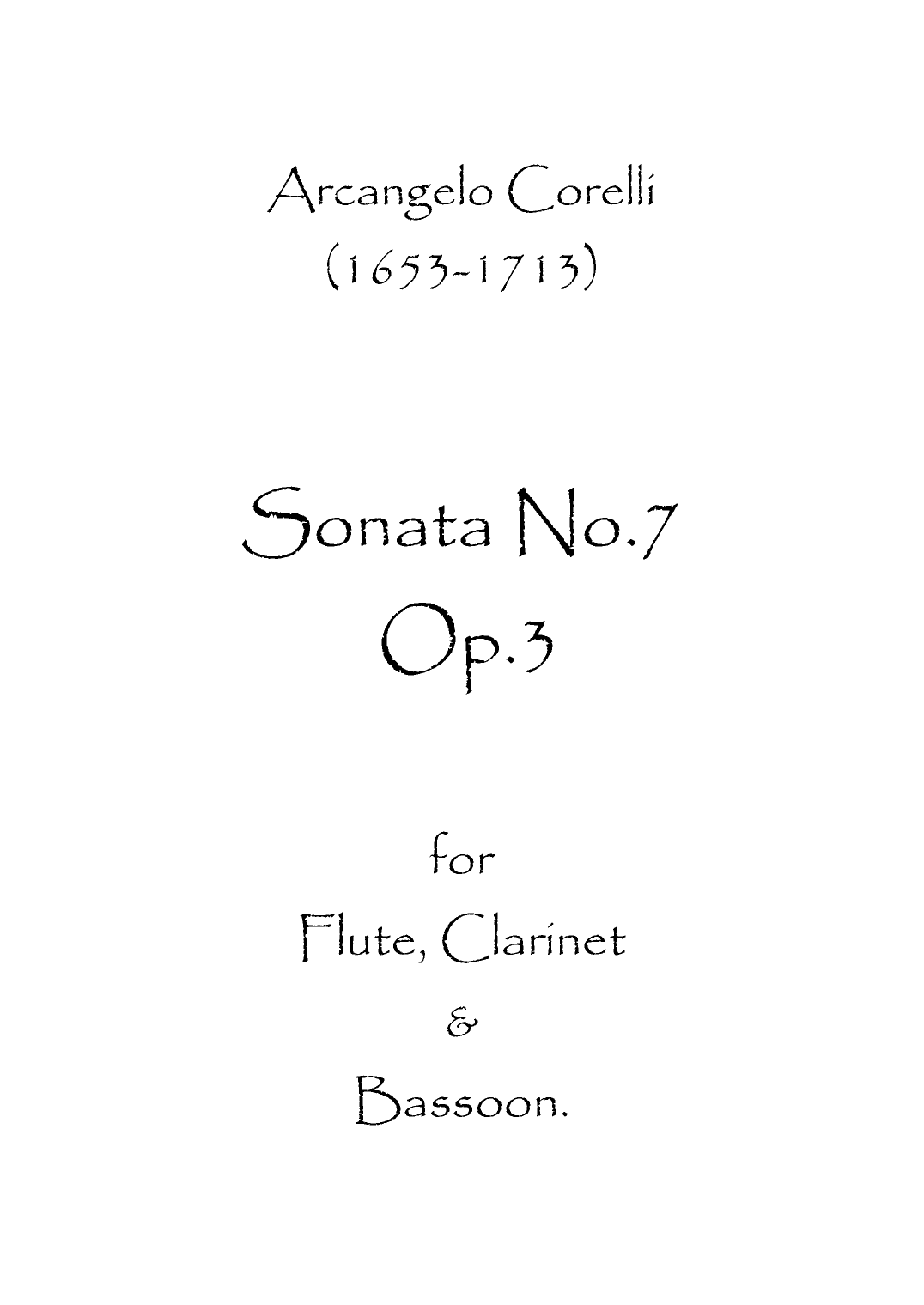 Sonata No.7 Op.3 (arr. Spence Bundy)