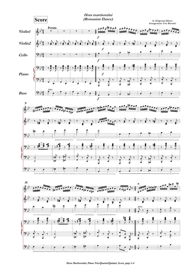 Hora martisorului (Romanian Dance) Version in g minor (arr. Uwe Rössler / Roessler / Rassler)