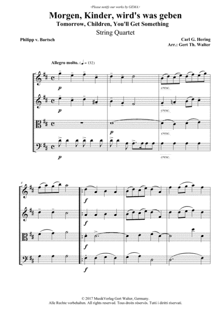 Tomorrow, Children, You'll Get Something (arr. Gert Th. Walter)
