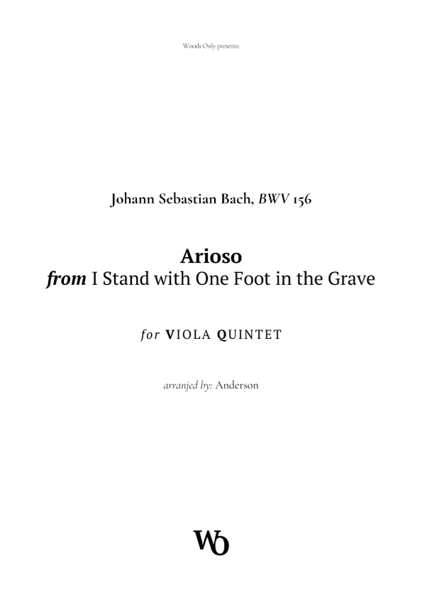Arioso by Bach for Viola Quintet (arr. Ander)