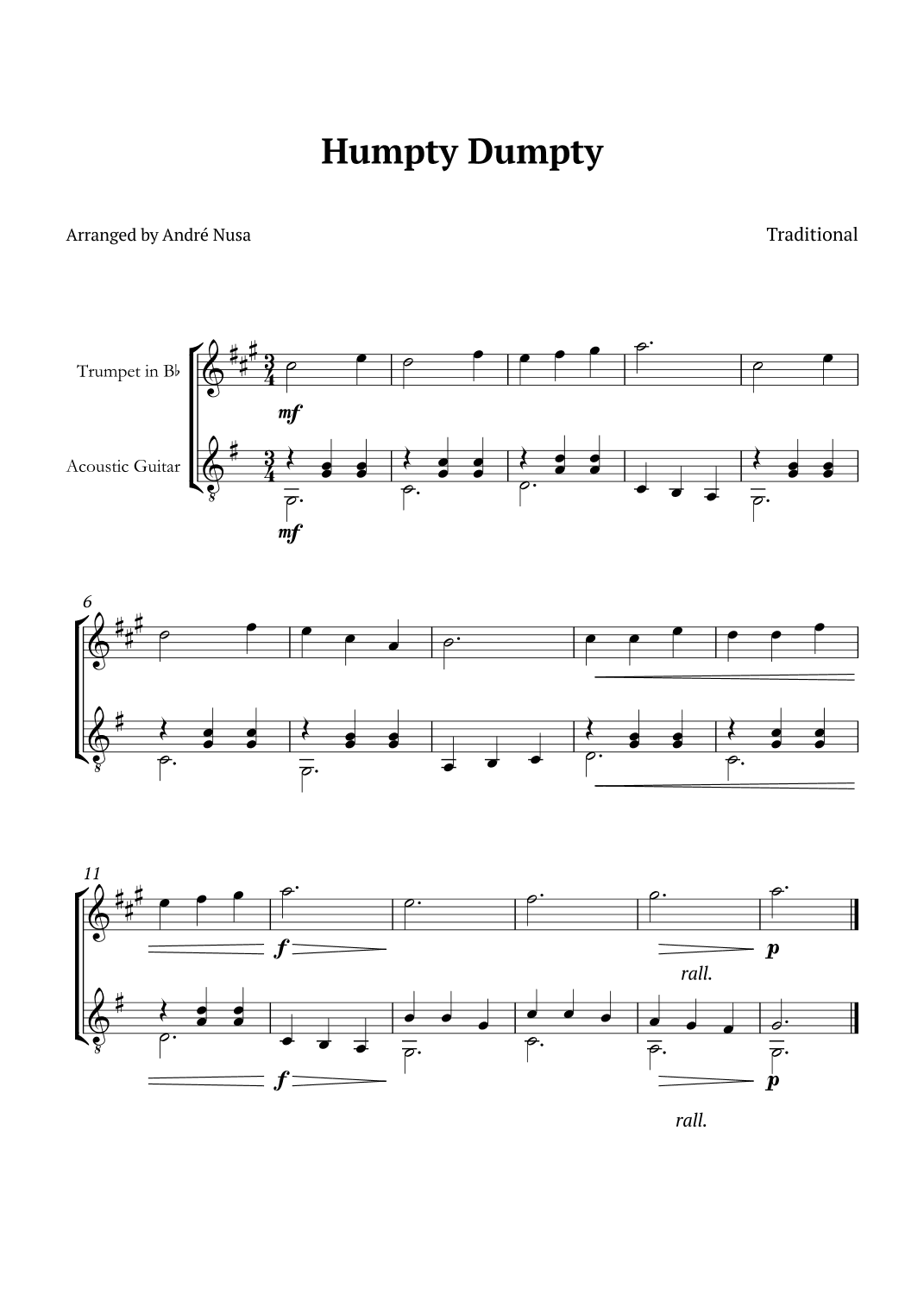 Humpty Dumpty (arr. André Nusa)